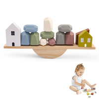 Montessori Wooden Seesaw Threading Blocks