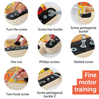 Simulation Screw Busy Board Wooden Toy Children Montessori Fine Motor Training Nut Screw Disassembly Engineering Car Puzzle Game