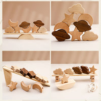 Montessori Wooden Seesaw Threading Blocks