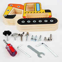 Simulation Screw Busy Board Wooden Toy Children Montessori Fine Motor Training Nut Screw Disassembly Engineering Car Puzzle Game