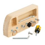 Wooden Busy Bus Toy- Montessori Screw Driver Board Nuts Bolts