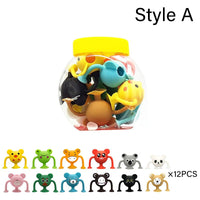 Silicone Animal Suction Kids Bath Toys- 12 pack